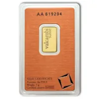 5 gram Gold Valcambi Bar w/ Assay